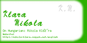 klara mikola business card